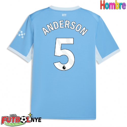 Camiseta Manchester City Elliot Anderson #5 Primera Equipación 2026-27 manga corta
